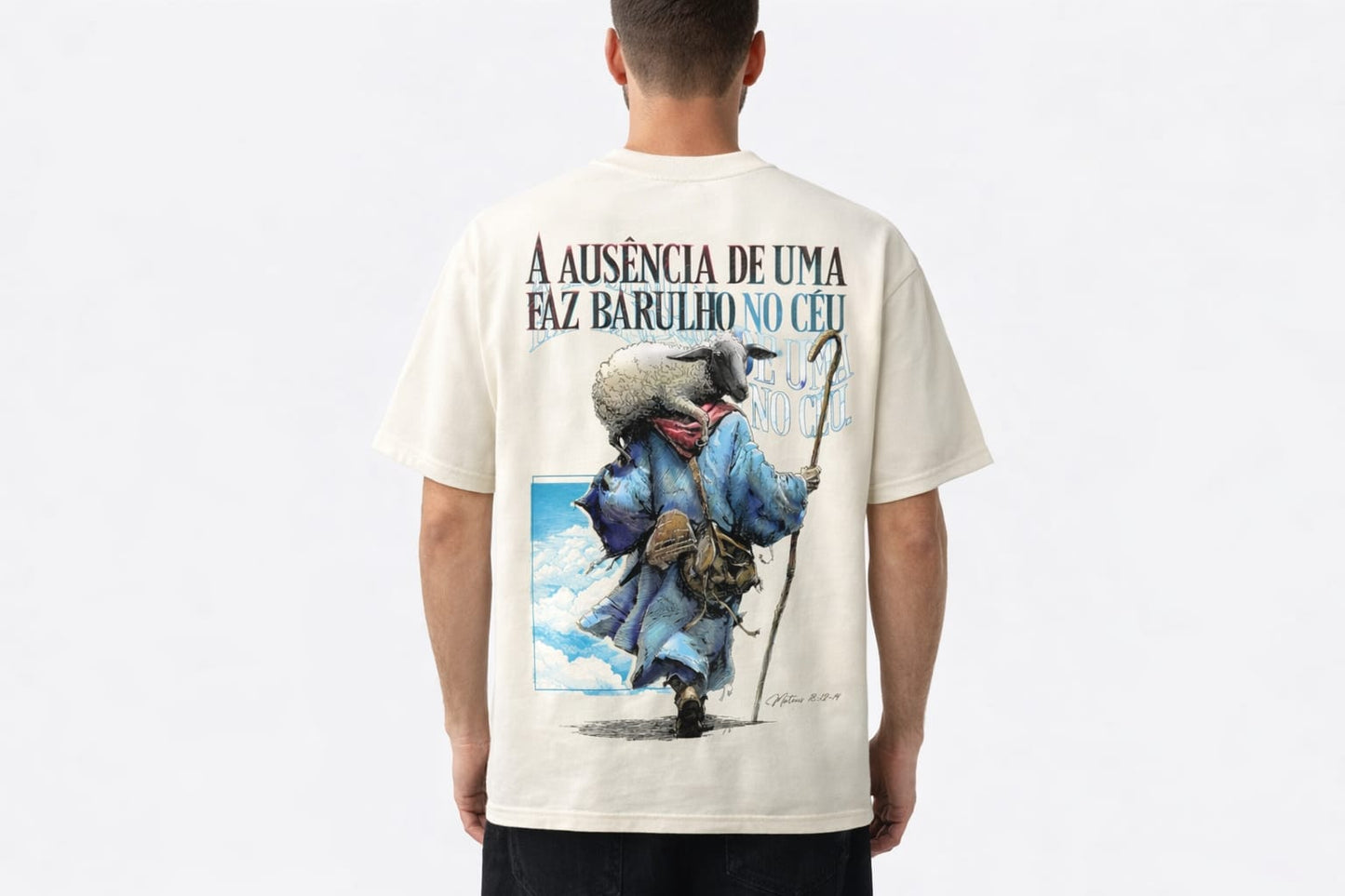 T-shirt A ausência de uma faz barulho no céu