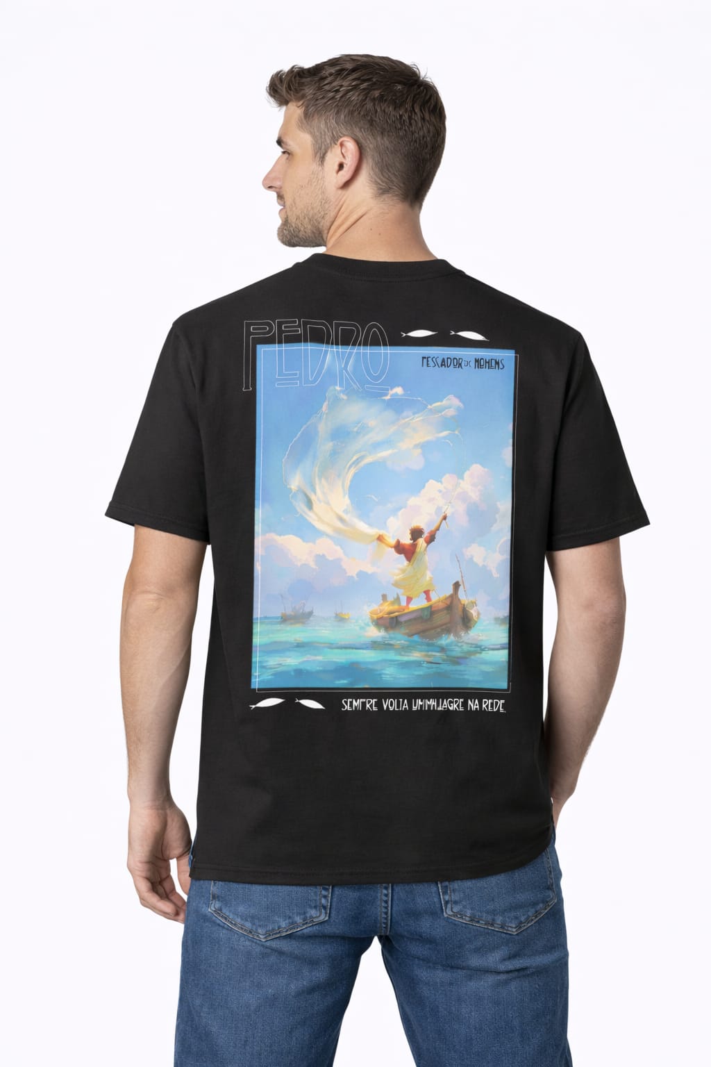 T-shirt Pescador de Homens